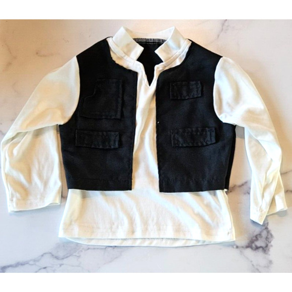 Star Wars Costume Toddler One Size Millennium Falcon Shirt Black White Vest Kids - Picture 1 of 8